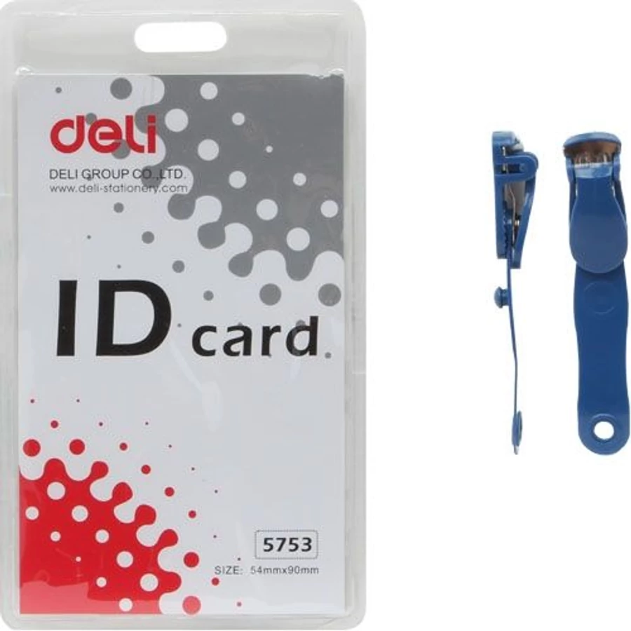 NÉVKITŰZŐ csipesszel, álló Deli 54*90mm DL5753