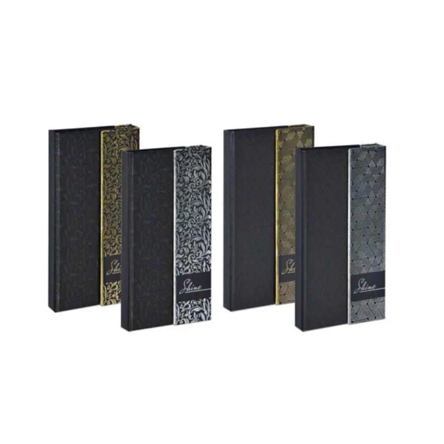 NOTESZ 9*18cm LASTVA Shine  80l keményfedeles, mágnes záras   3630