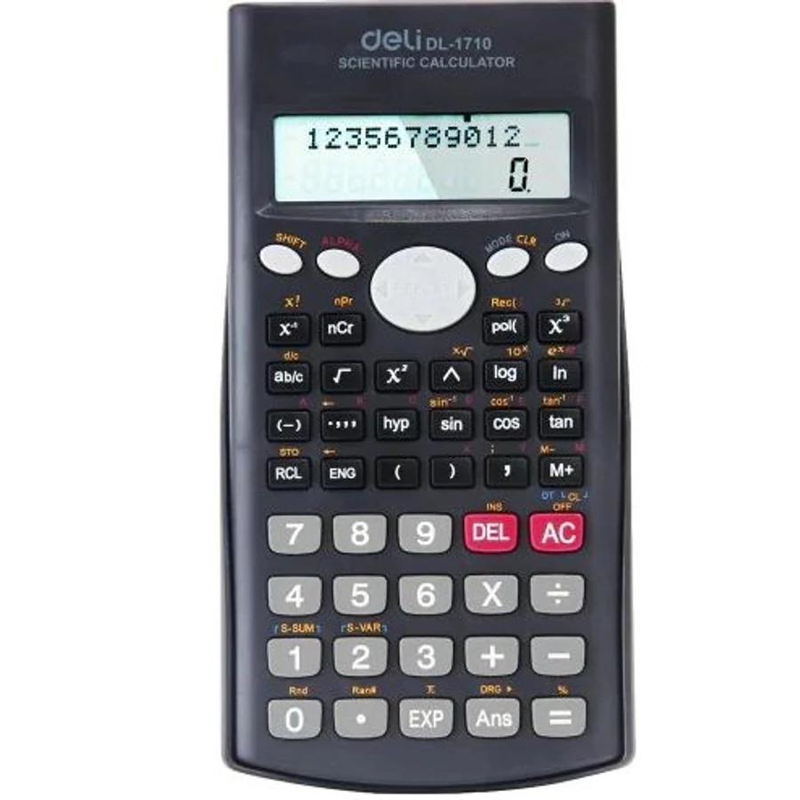 SZÁMOLÓGÉP DELI 1710 tudományos 10+2dig. 240funk.