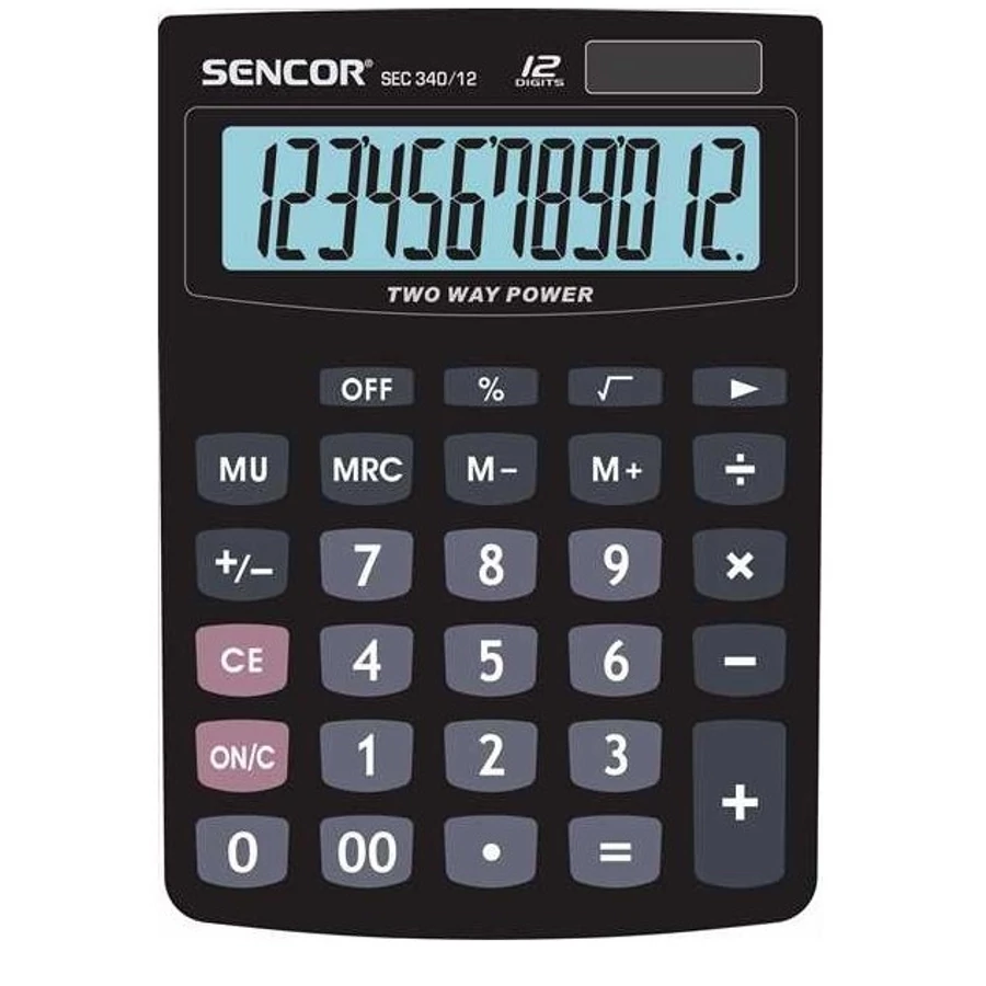 SZÁMOLÓGÉP SENCOR asztali DUAL 12 dig SEC 340/12