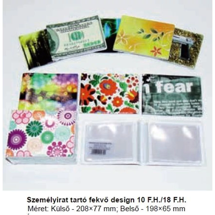 SZEMÉLYIRAT TARTÓ 18 fh. fekvő design mintás