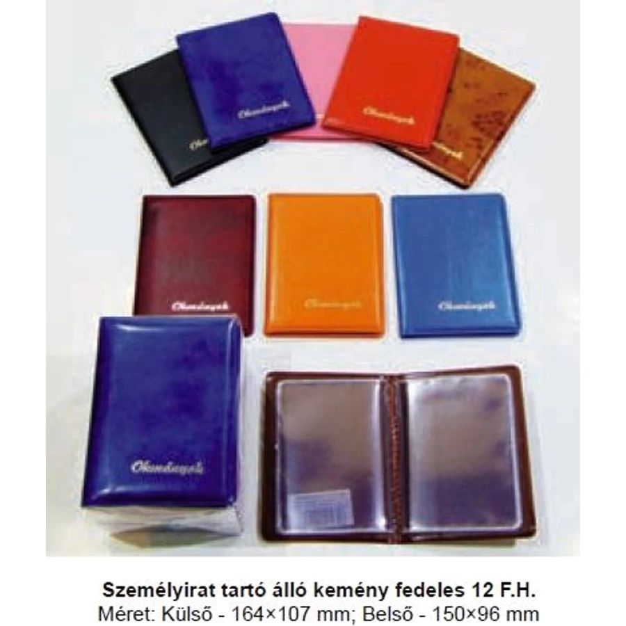 SZEMÉLYIRAT TARTÓ Okmányok álló 12 férőhelyes PVC