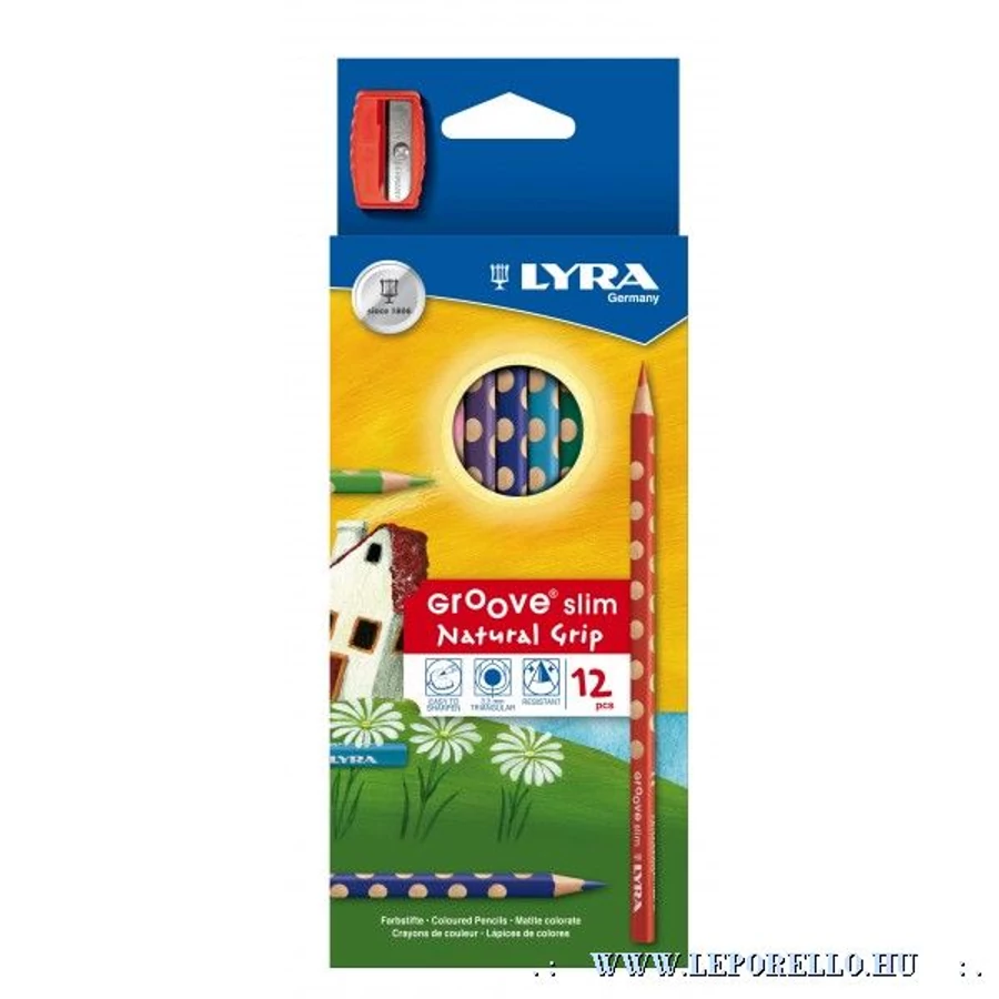 SZÍNES CERUZA 12 LYRA Groove Slim fogásjavító 2821120 név ráirható+hegy