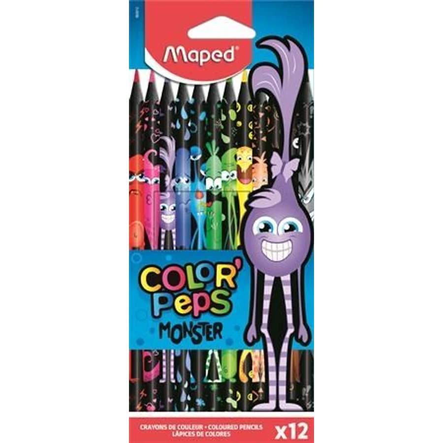 SZÍNES CERUZA 12 MAPED "Color'Peps Monster"