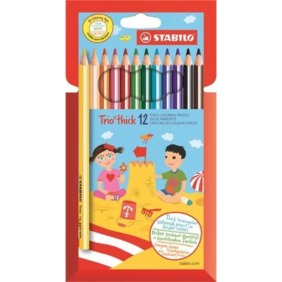 SZÍNES CERUZA 12 STABILO "Trio" vastag