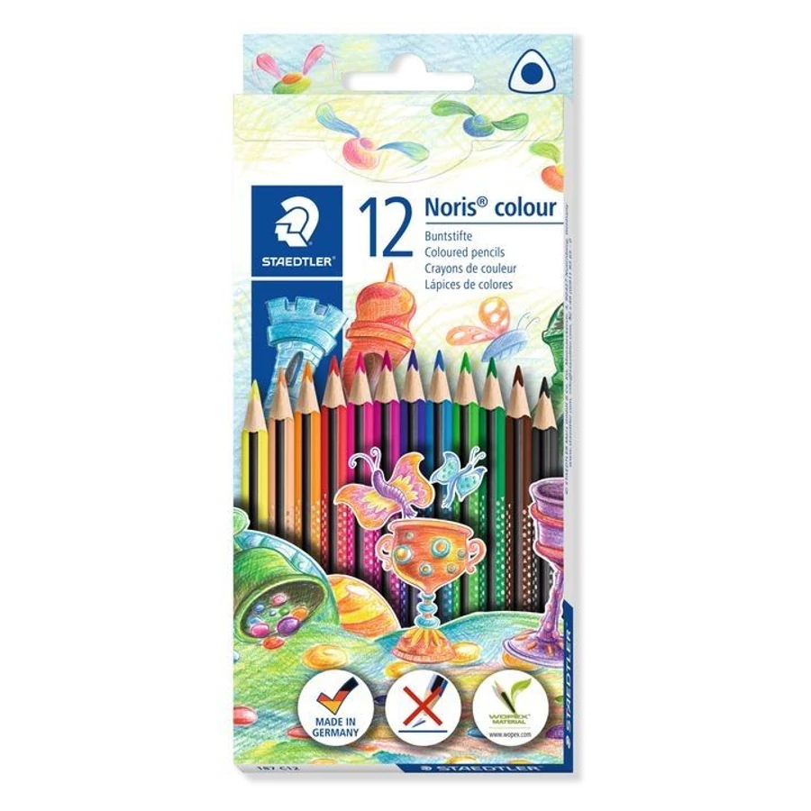 SZÍNES CERUZA 12 STAEDTLER  Noris Colour háromszögletű 187C13