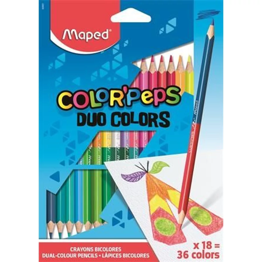 SZÍNES CERUZA 18*2 duó MAPED ColorPeps trió