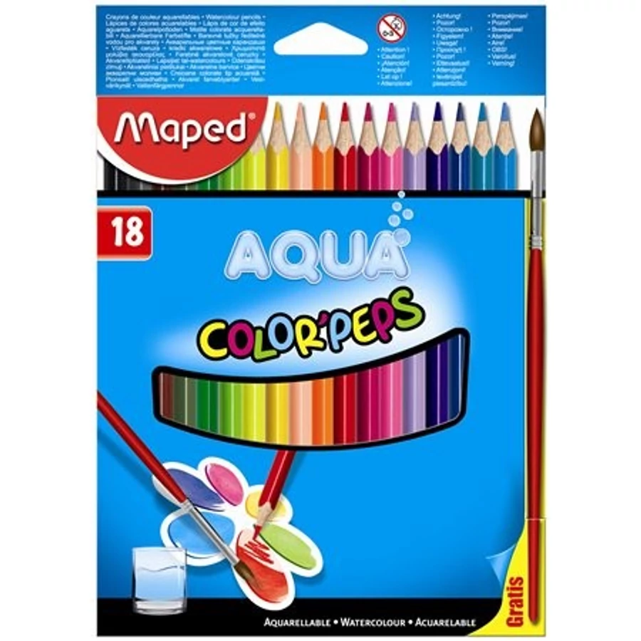 SZÍNES CERUZA 18 MAPED ColorPeps trió akvarell+ecset