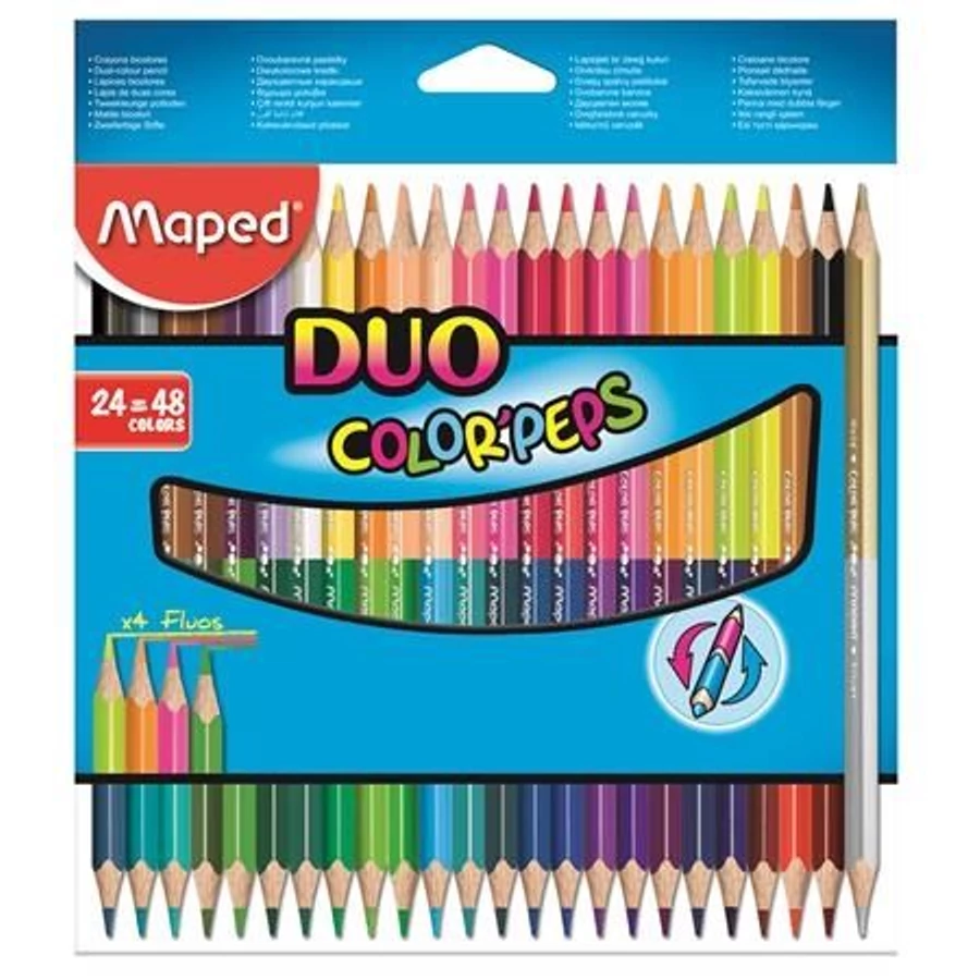 SZÍNES CERUZA 24*2 duó MAPED ColorPeps duó