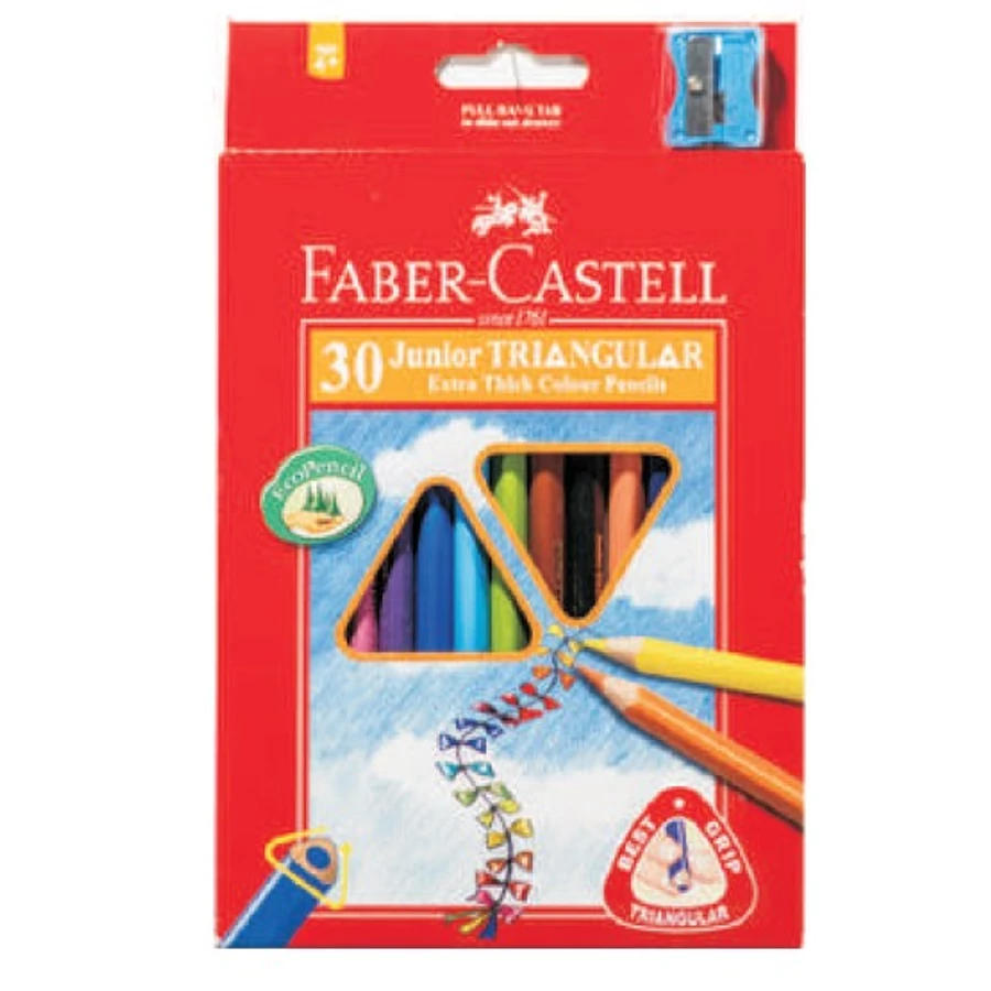 SZÍNES CERUZA 30 FABER Castell Junior trió+hegyező 116530
