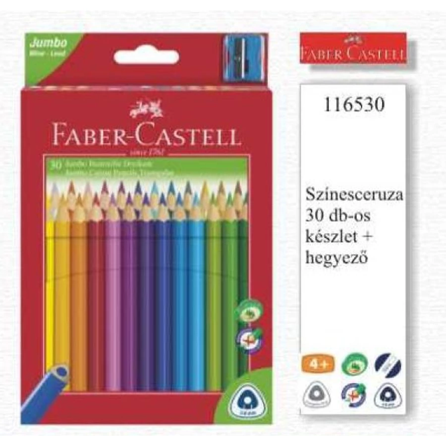 SZINESCERUZA 30 FABER Castell Junior trió+hegyező 116530