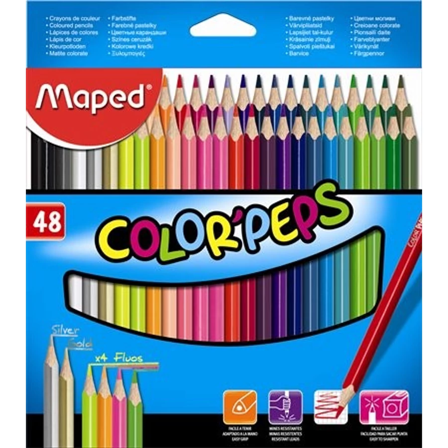 SZÍNES CERUZA 48 MAPED "Color'Peps" háromszögletű