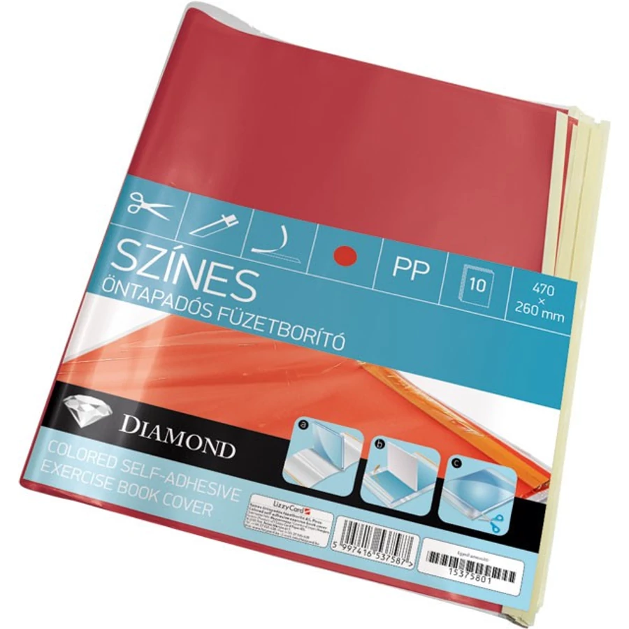 TANKÖNYVBORÍTÓ önt. A5 LIZZY PP 470*260mm 10db/csom színes