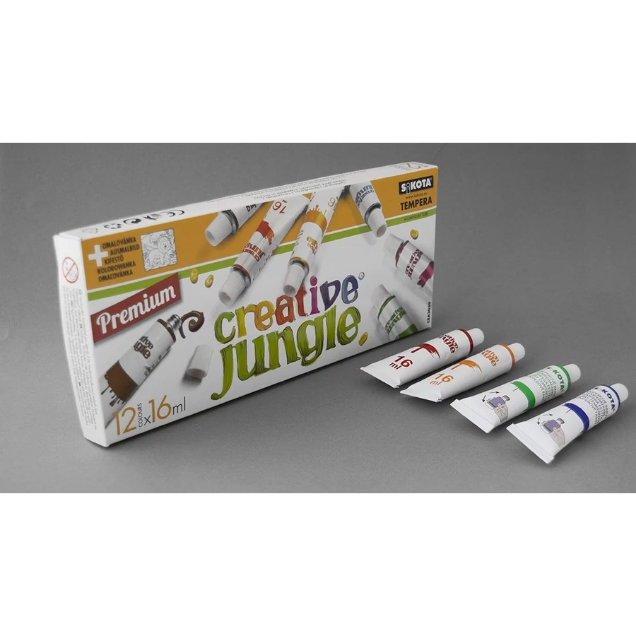 TEMPERA 12 SAKO Creative Jungle 16ml alu. tubusos+kifestő