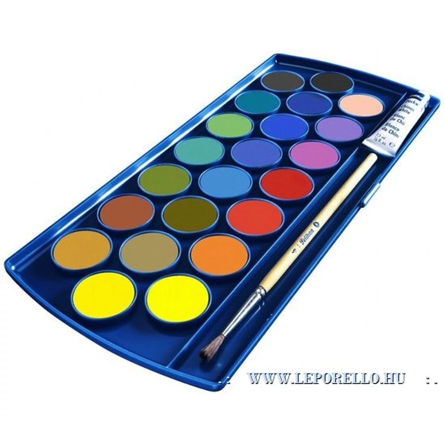 VÍZFESTÉK 21+1 PELIKÁN fehér tempera+ecset+keverőfedél F455/22 T21