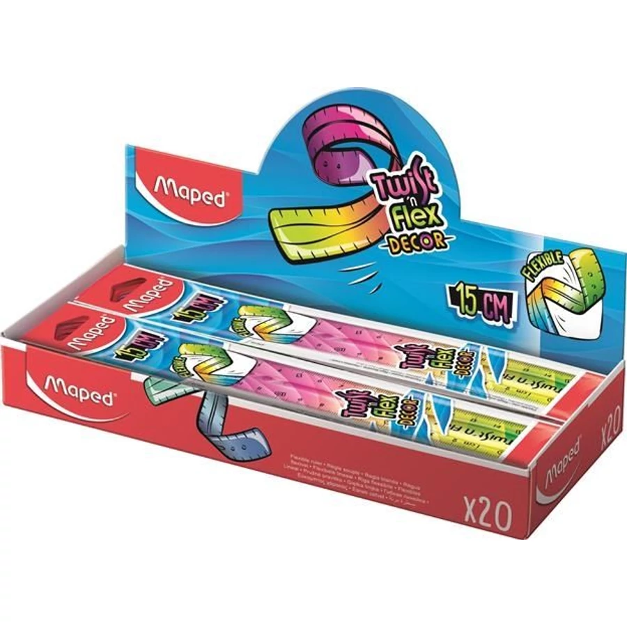 VONALZÓ egyenes 15cm MAPED törhetetlen Twist n Flex Decor , hajlitható