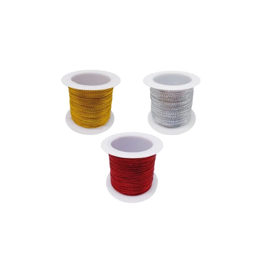 ZSINÓR 0,5mm*20m Cre-Art metál tekercses arany/ezüst/piros